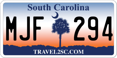 SC license plate MJF294