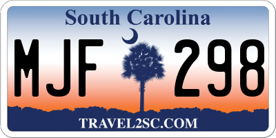 SC license plate MJF298