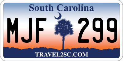 SC license plate MJF299