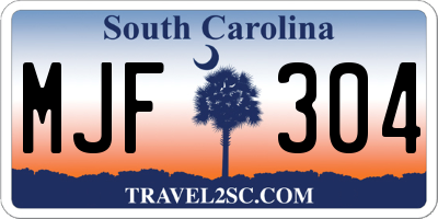 SC license plate MJF304