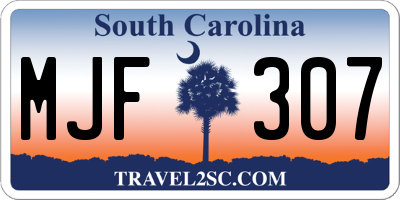 SC license plate MJF307