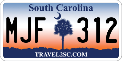 SC license plate MJF312