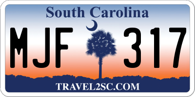 SC license plate MJF317