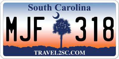 SC license plate MJF318