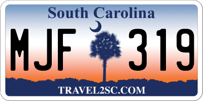 SC license plate MJF319