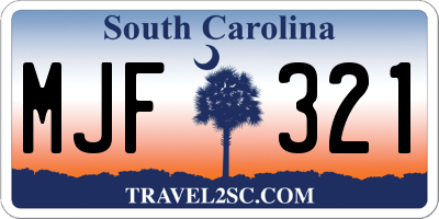 SC license plate MJF321