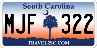 SC license plate MJF322