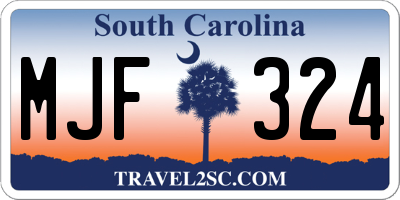SC license plate MJF324