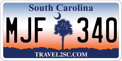 SC license plate MJF340