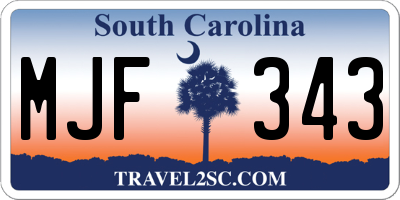 SC license plate MJF343