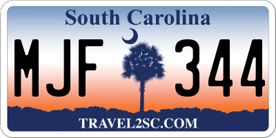 SC license plate MJF344