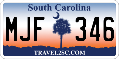 SC license plate MJF346