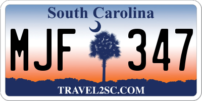SC license plate MJF347