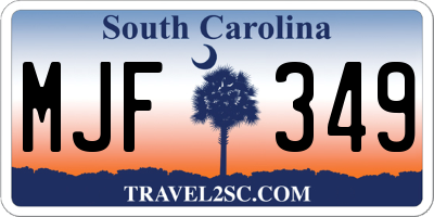 SC license plate MJF349