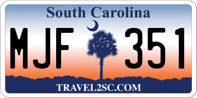 SC license plate MJF351