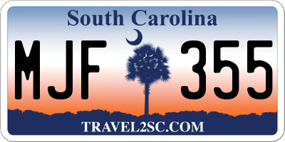 SC license plate MJF355