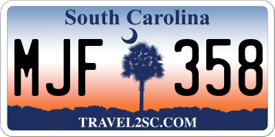 SC license plate MJF358