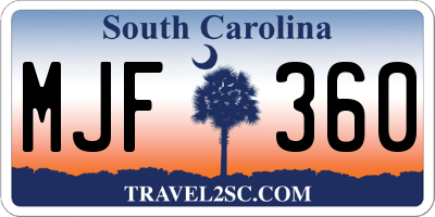 SC license plate MJF360