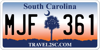 SC license plate MJF361