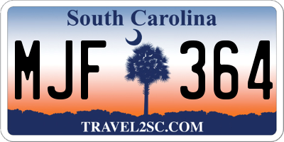 SC license plate MJF364