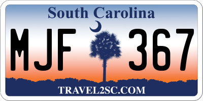 SC license plate MJF367