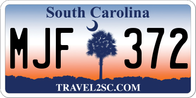 SC license plate MJF372