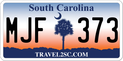 SC license plate MJF373