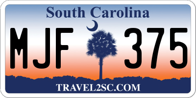 SC license plate MJF375
