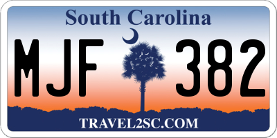 SC license plate MJF382