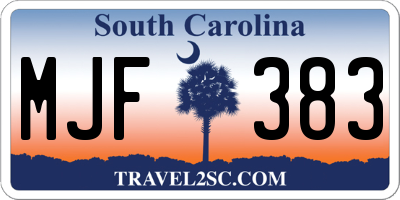 SC license plate MJF383