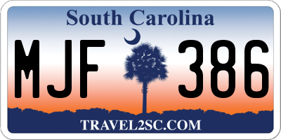SC license plate MJF386