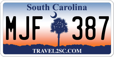 SC license plate MJF387