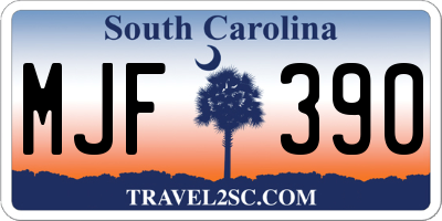 SC license plate MJF390