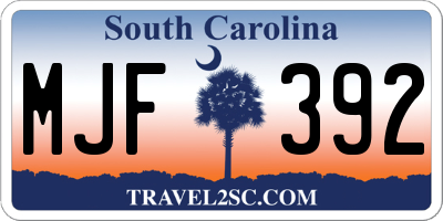 SC license plate MJF392