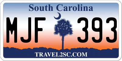 SC license plate MJF393