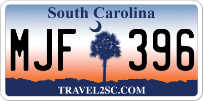SC license plate MJF396