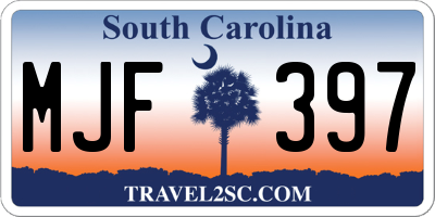 SC license plate MJF397