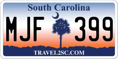 SC license plate MJF399