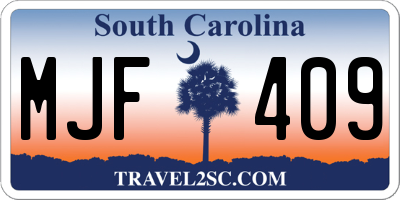 SC license plate MJF409