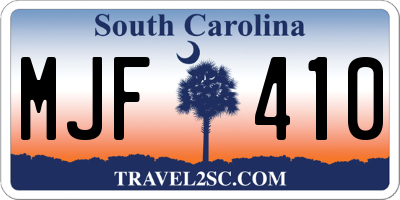 SC license plate MJF410