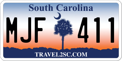 SC license plate MJF411