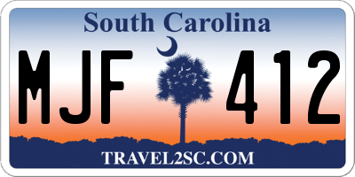 SC license plate MJF412