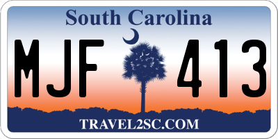 SC license plate MJF413