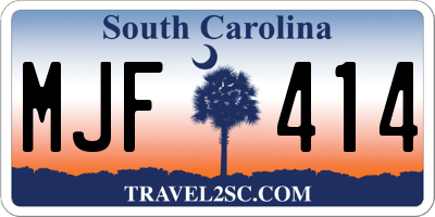 SC license plate MJF414
