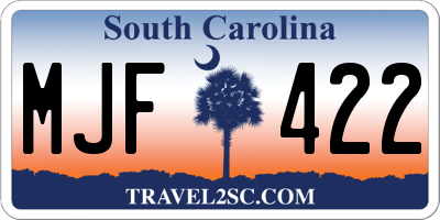 SC license plate MJF422