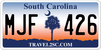SC license plate MJF426