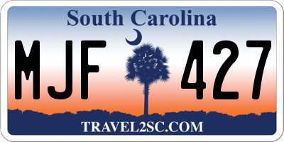 SC license plate MJF427