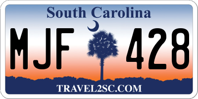 SC license plate MJF428