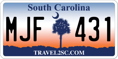 SC license plate MJF431