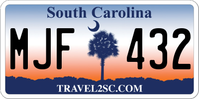 SC license plate MJF432